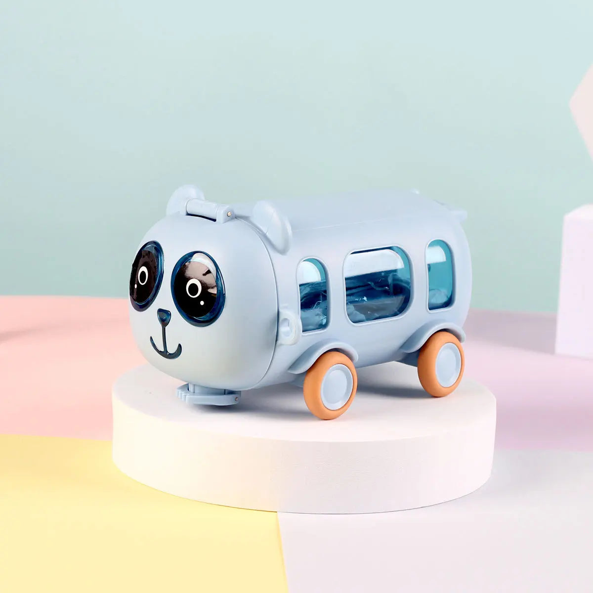 500ML Kids Cute Bus Cup Children's Toy Car Plastic Water Bottle Student Drinking Kettle with Straw for Boys Girls School Home