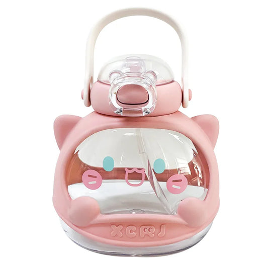 810ml Water Bottle for Girls Large-capacity Water Bottle Cute Summer Children's Straw Big Belly Cup Portable Drinkware