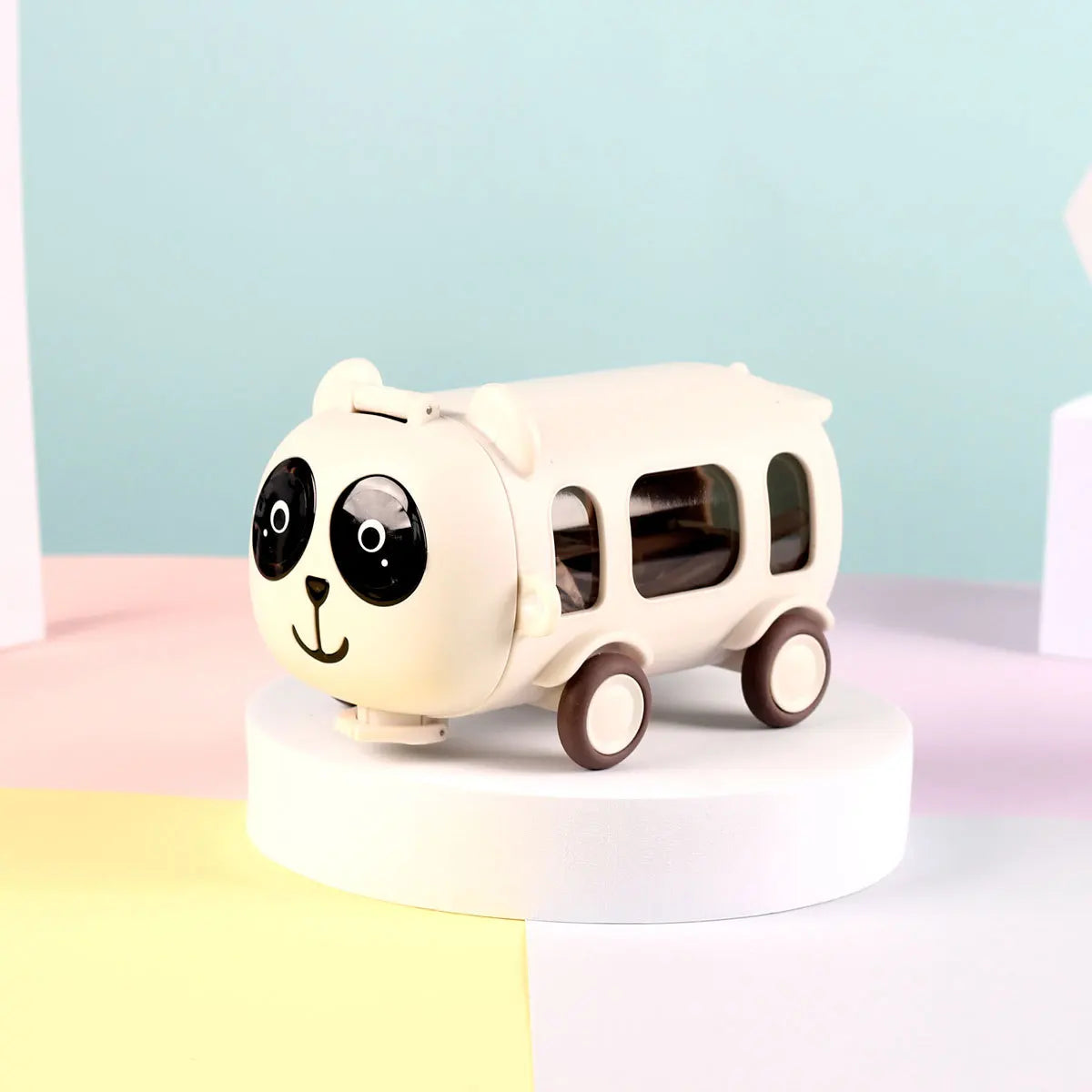 500ML Kids Cute Bus Cup Children's Toy Car Plastic Water Bottle Student Drinking Kettle with Straw for Boys Girls School Home