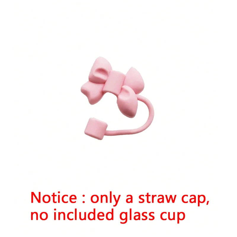 1pc 500ml Cute Bow Glass Cup Love Cherry Graffiti Pattern Water Bottle With Bamboo Lid Iced Coffee Glasses Beverage Juice Cups