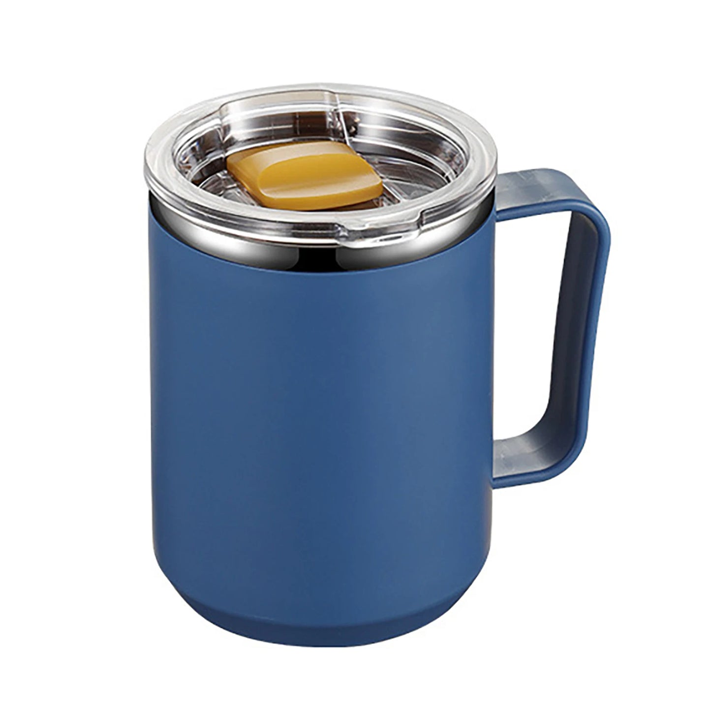 450ml Handy Cup 304 Stainless Steel Double-layer Vacuum Flask with Handle and Lid Anti-scalding Drinkware for Home Office Travel