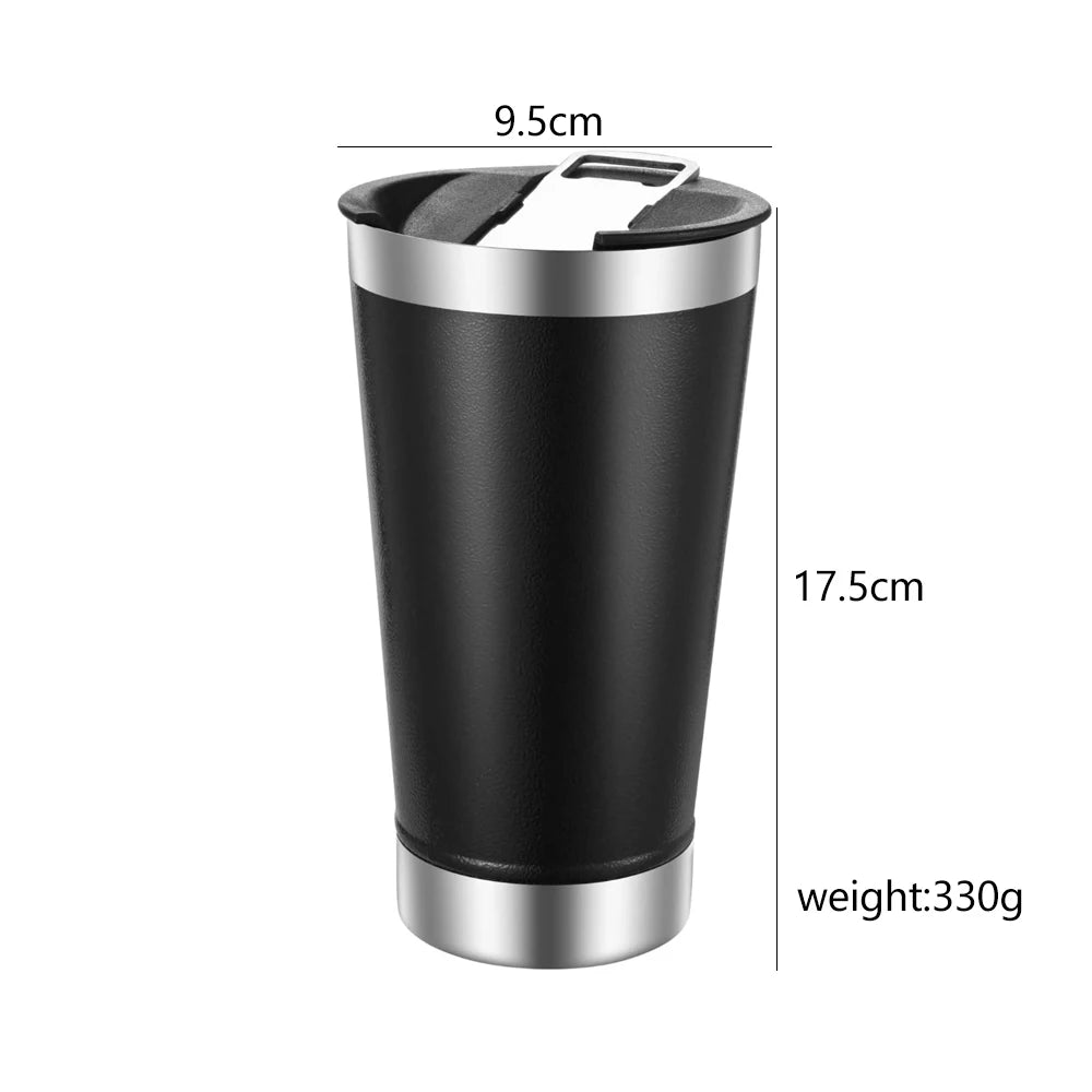 17oz Stainless Steel Double wall Vacuum Insulated Tumbler With Beer Opener Thermos Travel Mug Keep Drink Cold and Hot