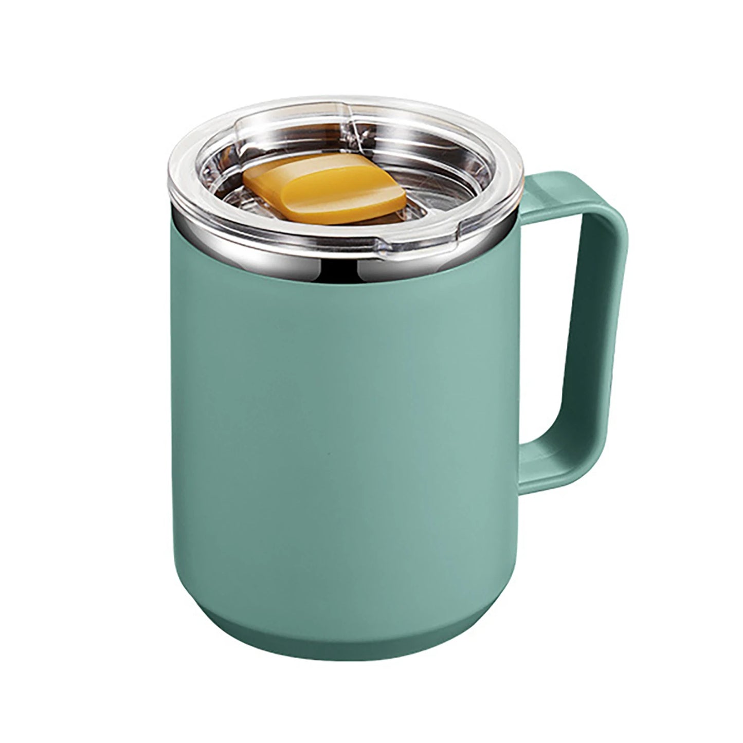 450ml Handy Cup 304 Stainless Steel Double-layer Vacuum Flask with Handle and Lid Anti-scalding Drinkware for Home Office Travel