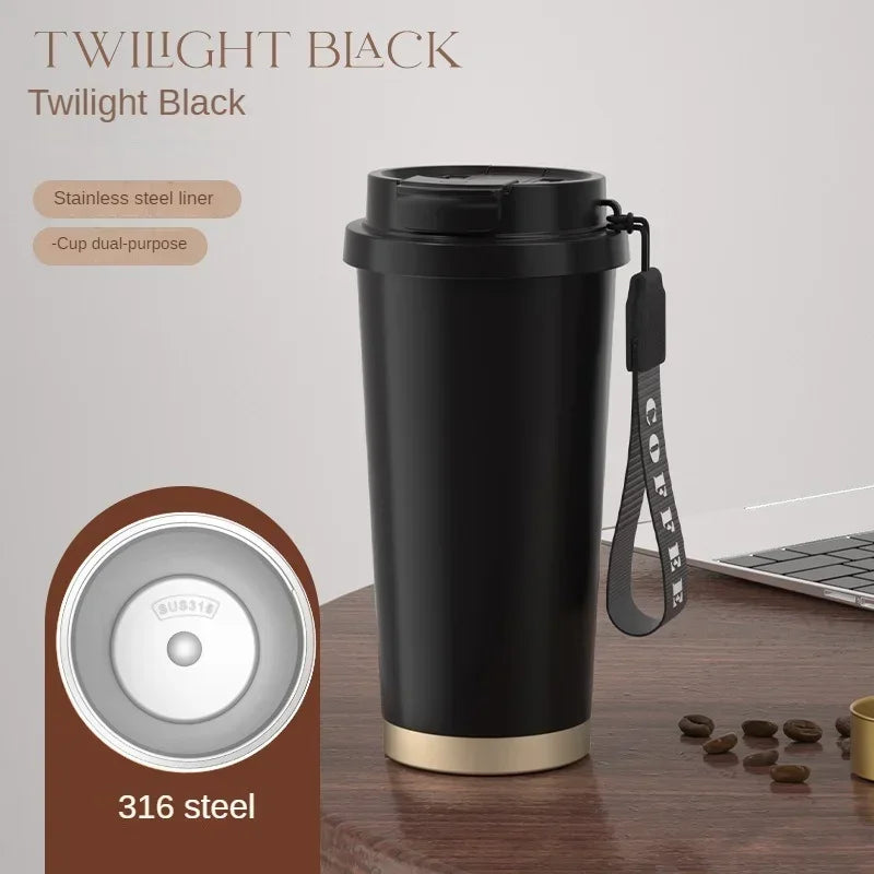 Large Capacity Ceramic Vacuum Flasks Reusable Double Wall Thermoses Stainless Steel Coffee Mug Insulated Cup Home Drinkware