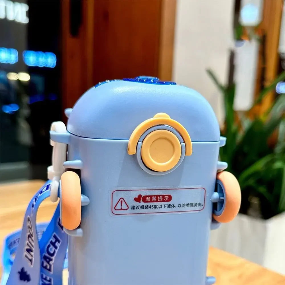 Baby Bus Cartoon Car Kids Straw Cup Cute Large Capacity Outdoor High Value Water Cup Kids Bounce Straw Kettle