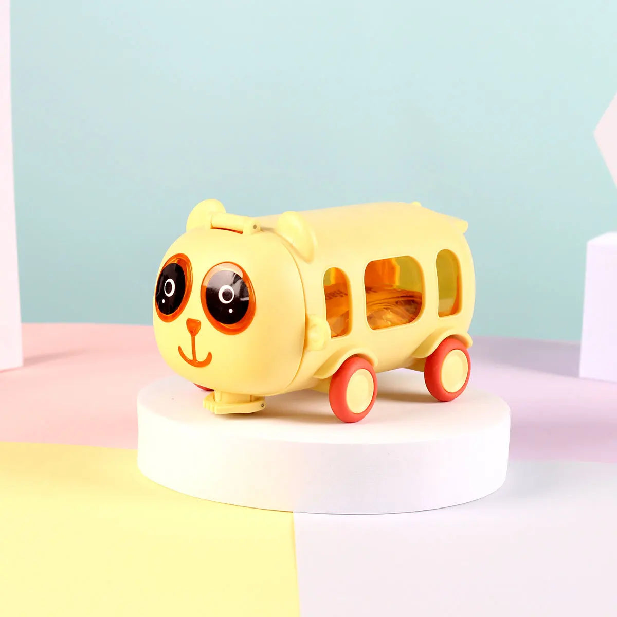 500ML Kids Cute Bus Cup Children's Toy Car Plastic Water Bottle Student Drinking Kettle with Straw for Boys Girls School Home