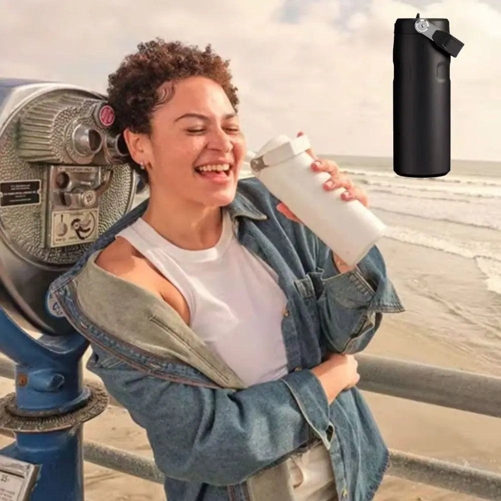 Drinkware Stainless Steel Insulated Sports Bottle Double-Layer Leak Proof Thermal Cup 16oz Travel Cup Gym