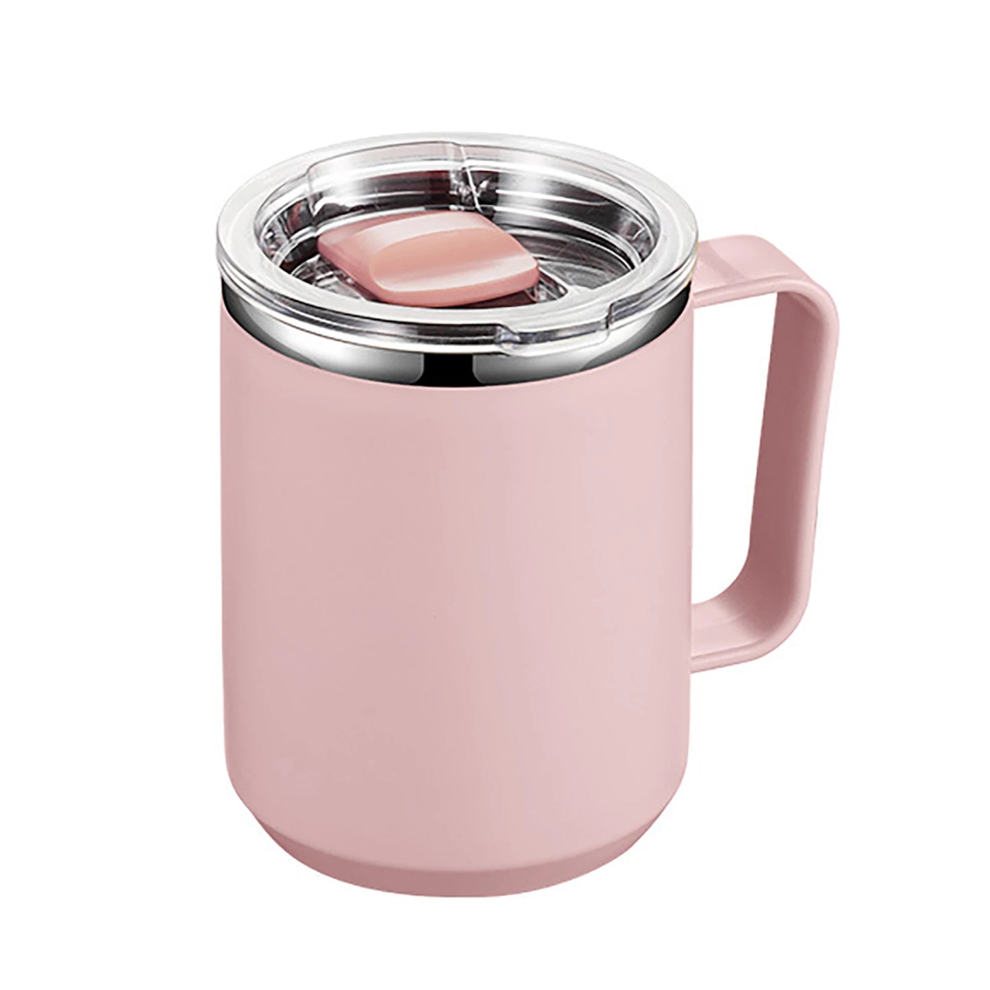 450ml Handy Cup 304 Stainless Steel Double-layer Vacuum Flask with Handle and Lid Anti-scalding Drinkware for Home Office Travel